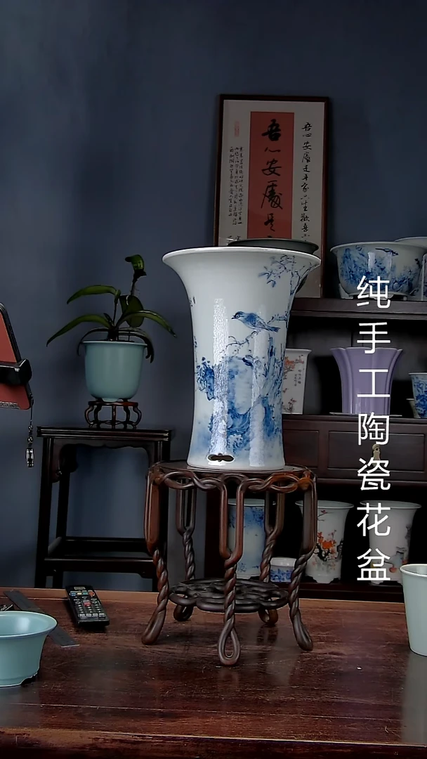 景德镇手工陶瓷花盆