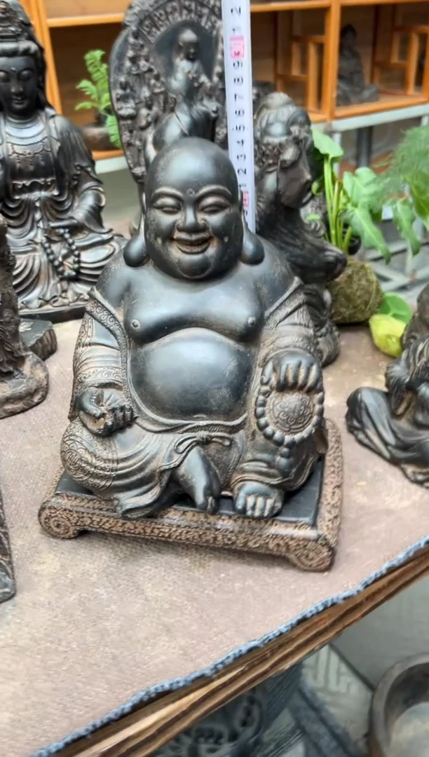 陶土大肚佛+小江枫底座