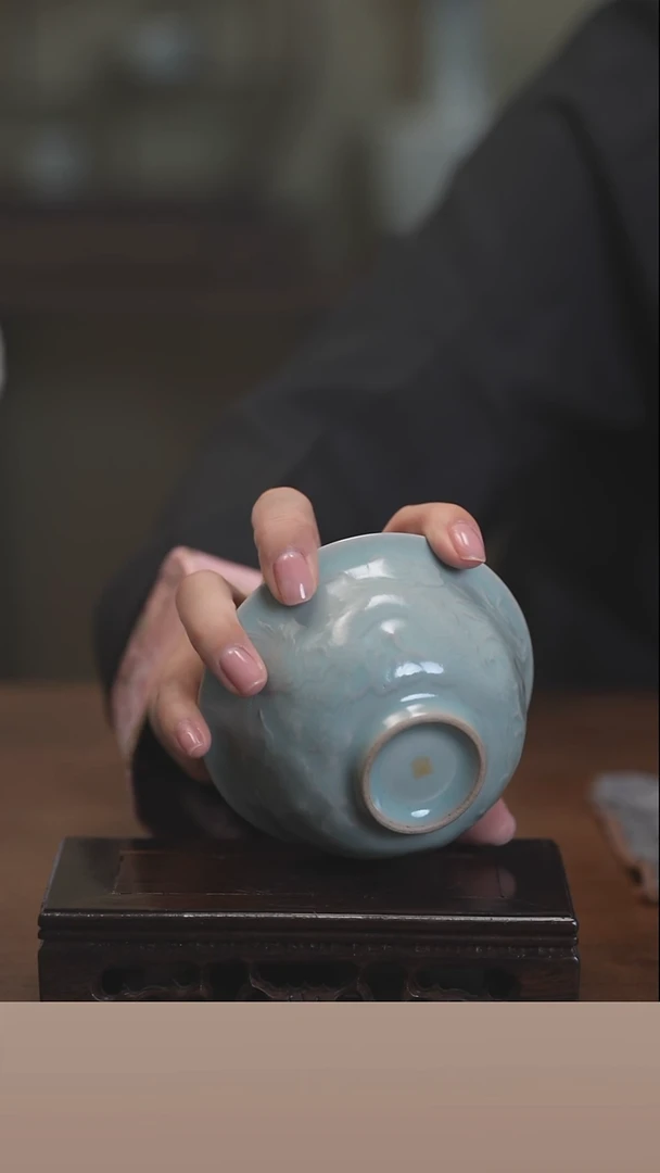 【闪购商品】清凉寺原产地仿古釉手工汝瓷龙碗小碗