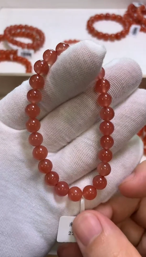 南红玛瑙7mm未镶嵌保山冰红单圈