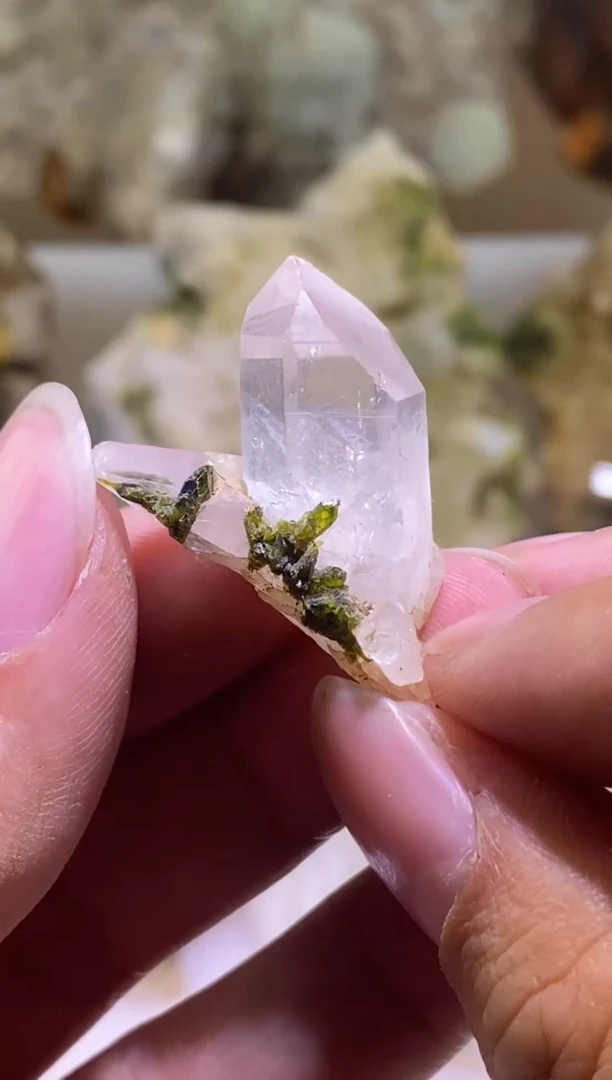 未镶嵌珠宝半成品水晶05号 小精品绿帘花园水晶