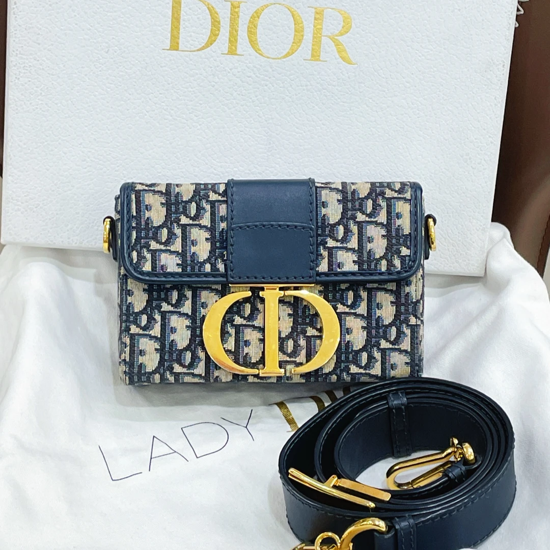 95新 DIOR/迪奥 老花蒙田mini box斜挎包