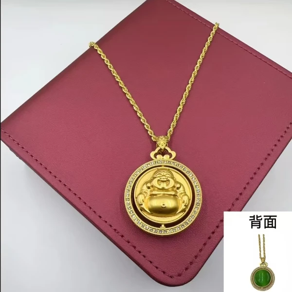 双面可旋转佛公高级中式项链