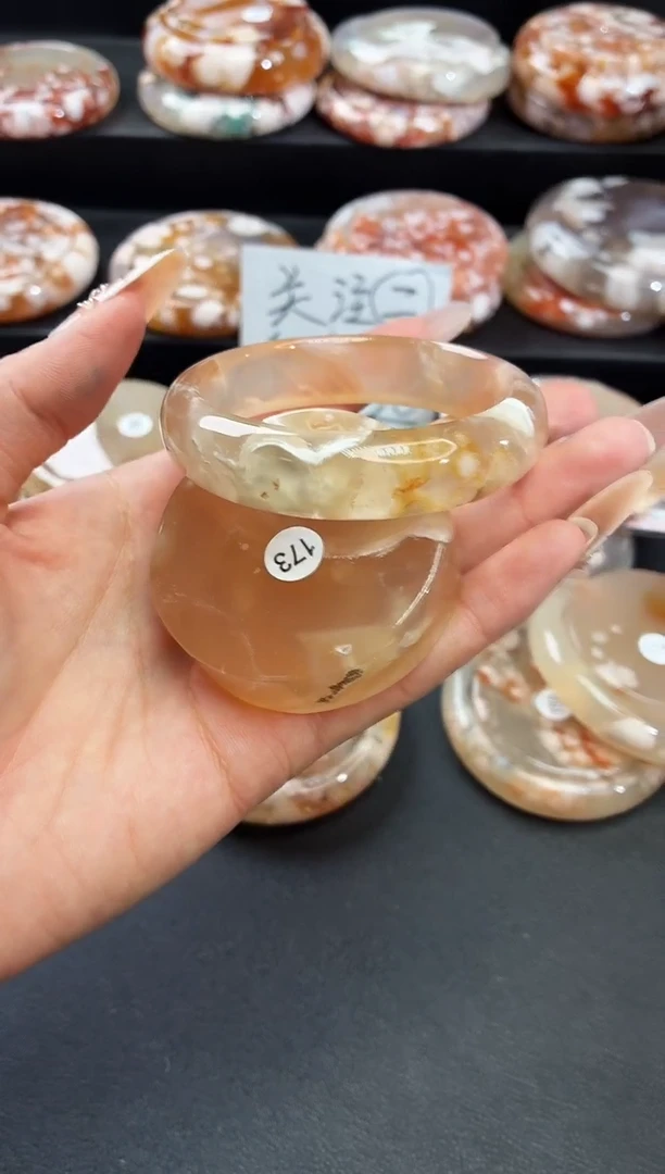 手镯玛瑙/玉髓未镶嵌石英质玉56圈55/56带（赠送镯心