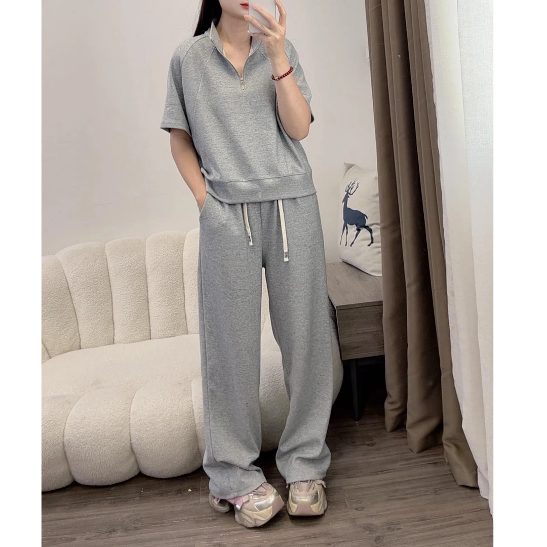 休闲套装女春秋夏季短袖T恤显瘦两件套减龄打底衫短裤潮DYY2740