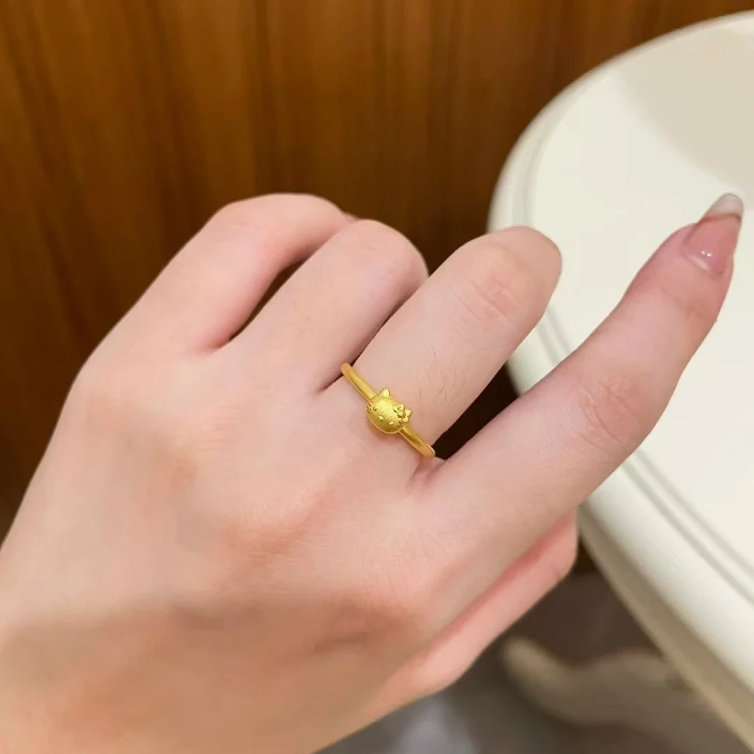 钛钢戒指 hello kitty戒指凯蒂猫指环送女友生日礼物(A118)