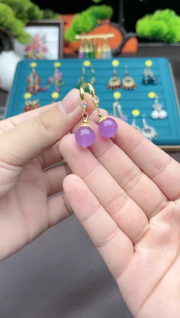 【闪购商品】玛瑙/玉髓耳钉银S925镶嵌304000