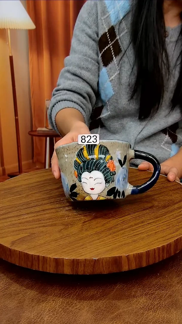 杯子陶景德镇手工手绘釉下彩陶瓷