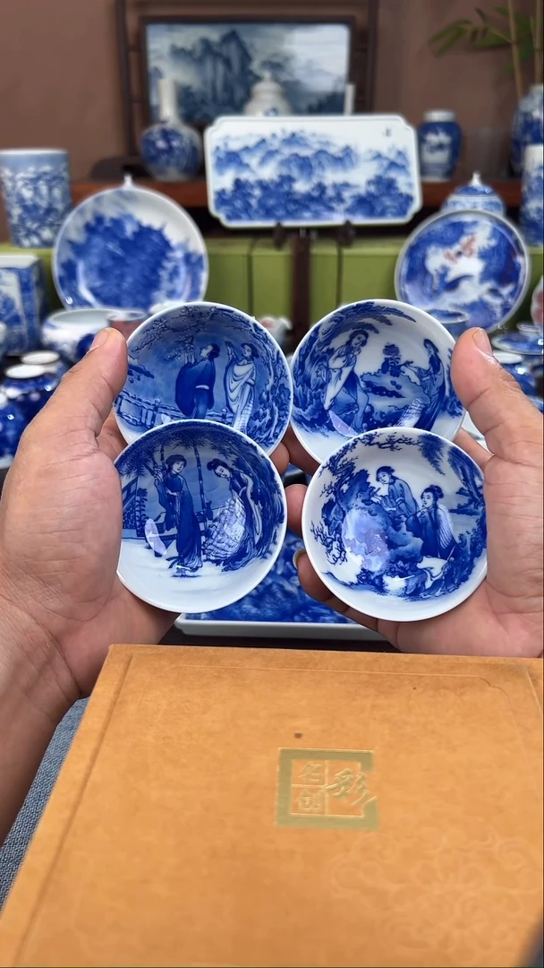 杯子仪贤堂春夏秋冬仕女图套组