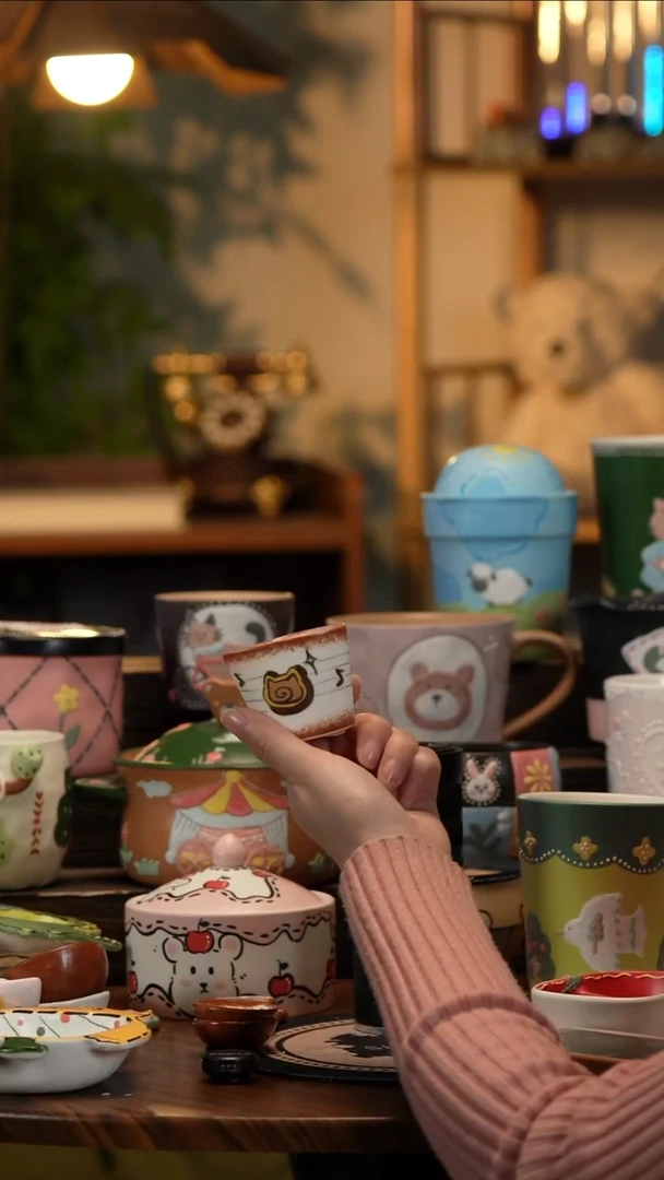 杯子瓷Y314手工手绘陶瓷