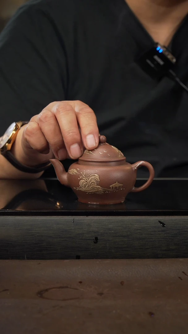 茶壶紫砂05，宫灯，清水泥，100cc