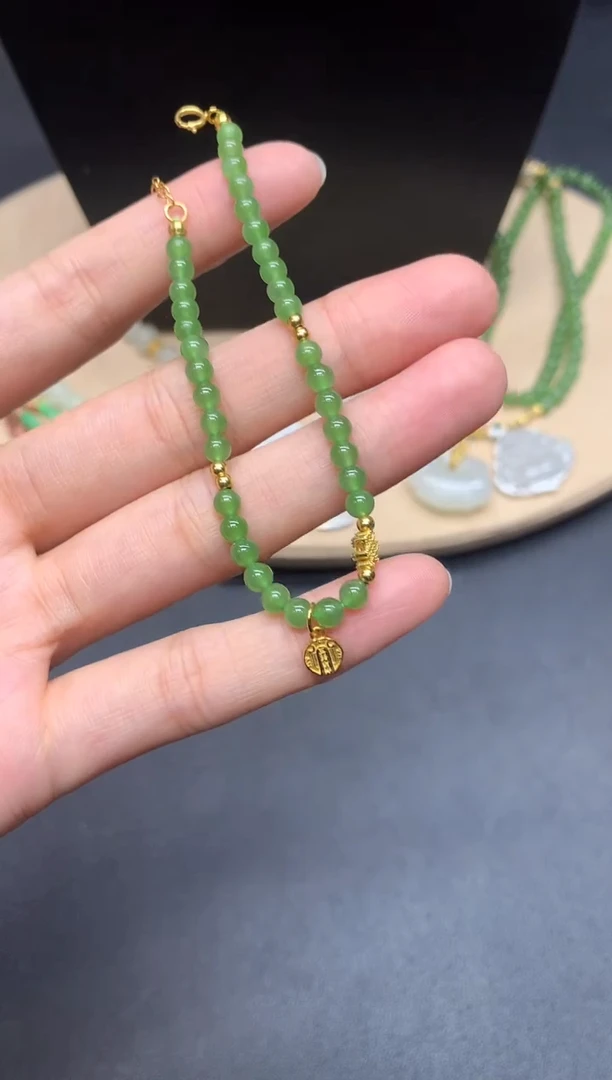 【闪购商品】和田玉手链银S925镶嵌珠子【多样性发其一】