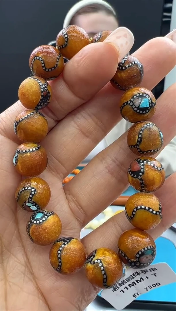 【闪购商品】琥珀手串未镶嵌385秒拍号