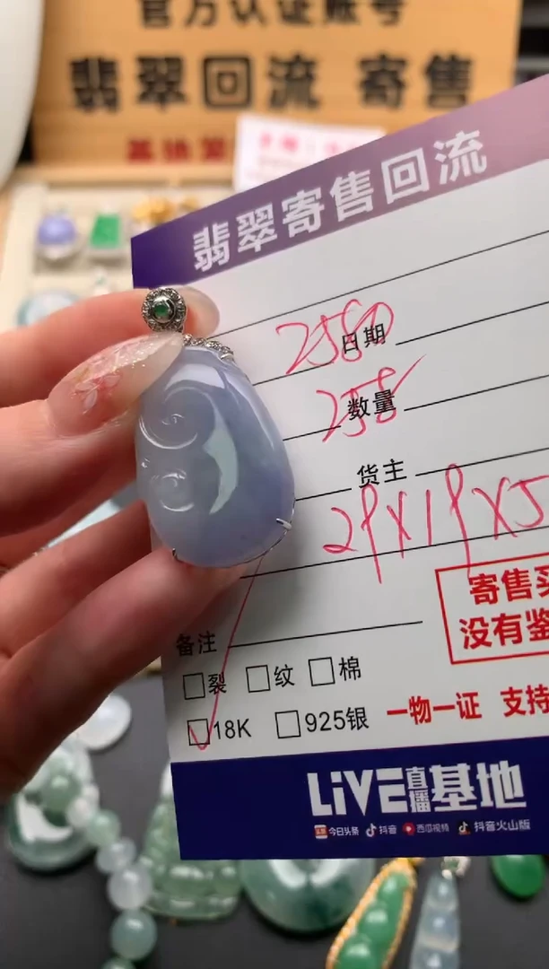 翡翠18K金镶嵌颈饰10134048