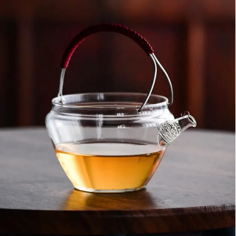 新羽手工新羽新品提篮公道壶耐热玻璃可煮冲茶器