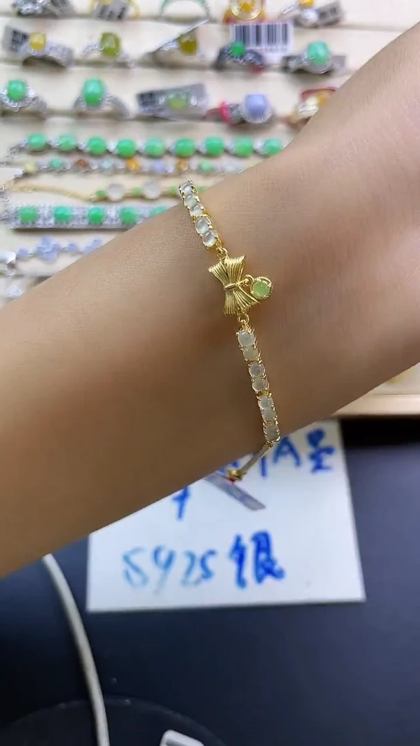 银S925镶嵌戒指翡翠翡翠 蛋面 银S925镶嵌