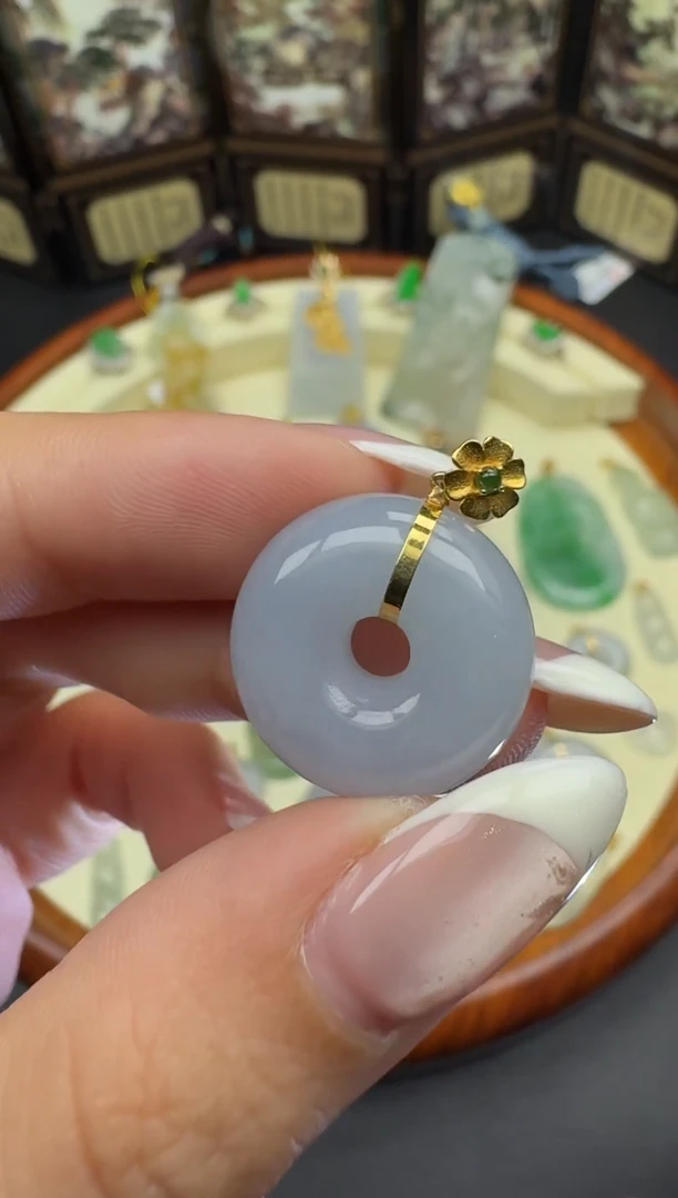 吊坠(不含链)18K金镶嵌翡翠980