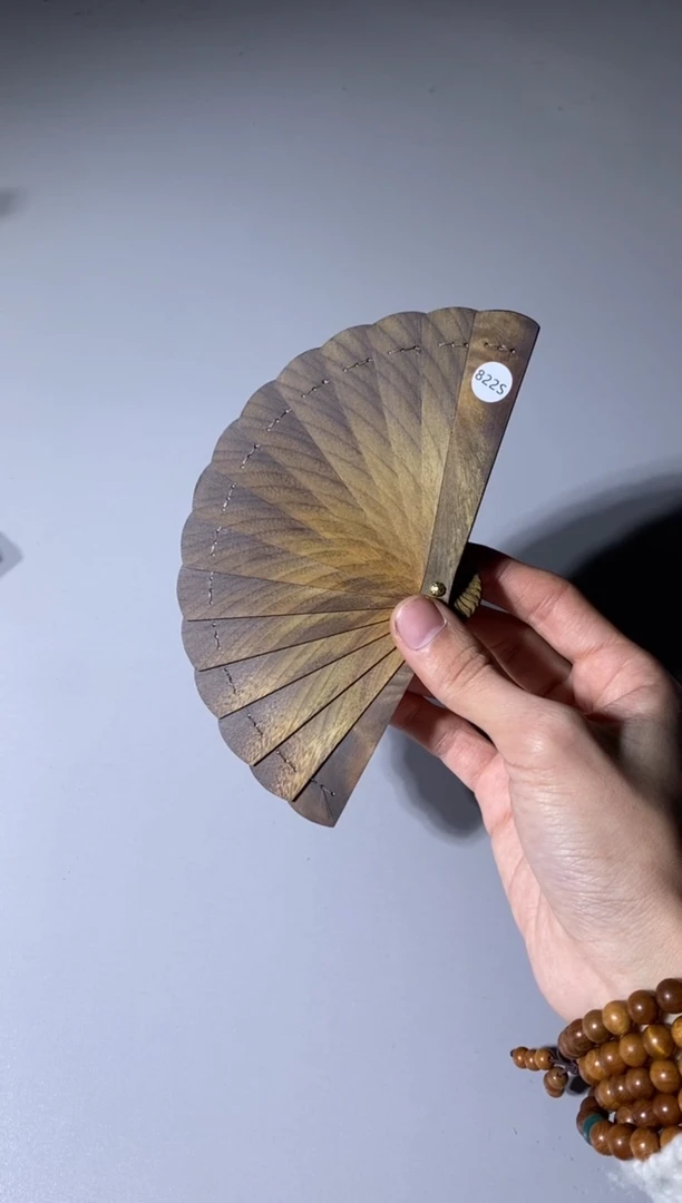 【闪购商品】金丝楠木雕822号10cm阴沉金丝楠迷你扇