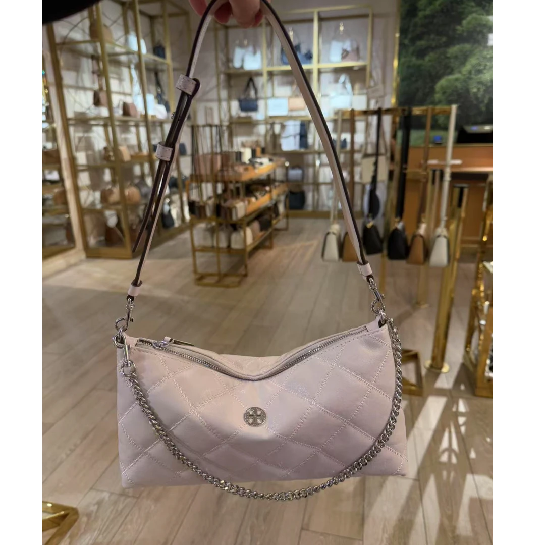【预售】ToryBurch/汤丽柏琦店内现采WILLA淡粉拉链单肩包160651