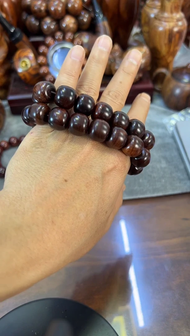 【闪购商品】黄花梨/降香黄檀手串/手链海南黄花梨1415老型桶珠手串