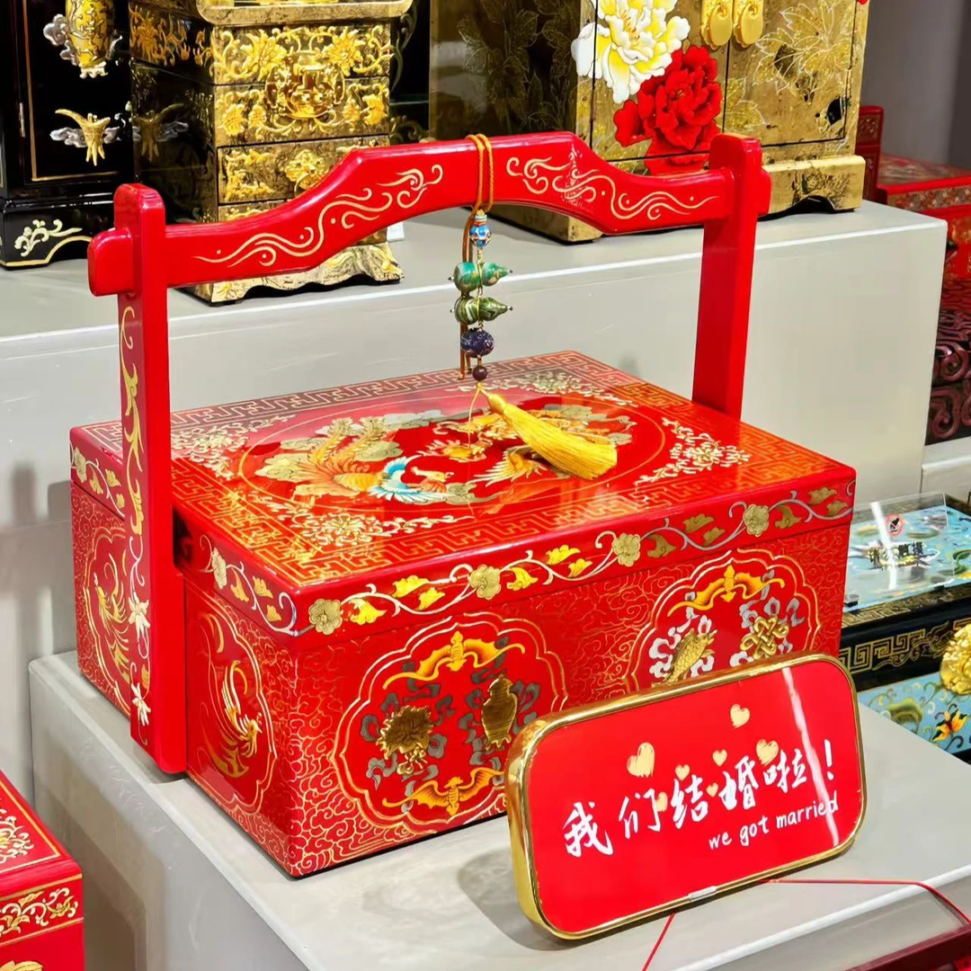 礼金盒推光漆器手工制作非遗产品