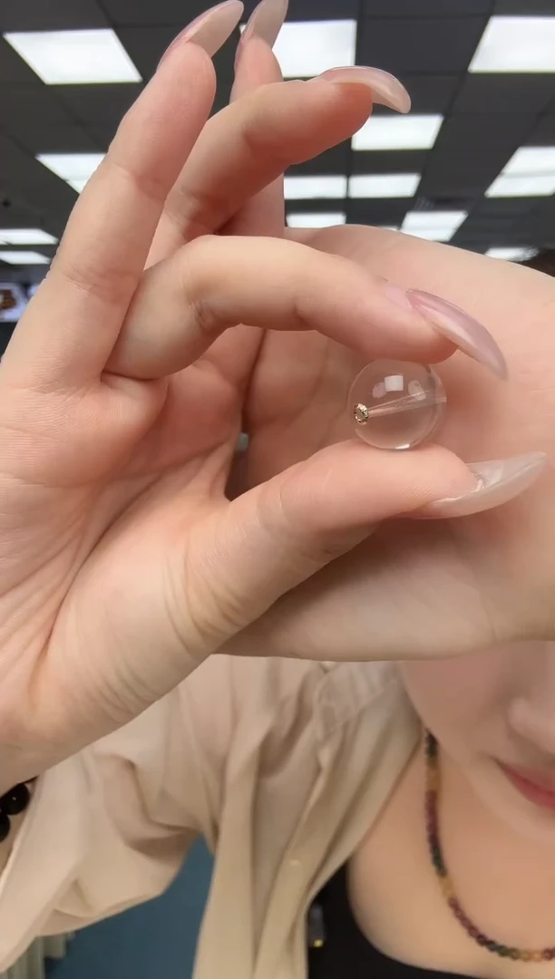 18K金镶嵌手链水晶01 18k 奶白晶单珠