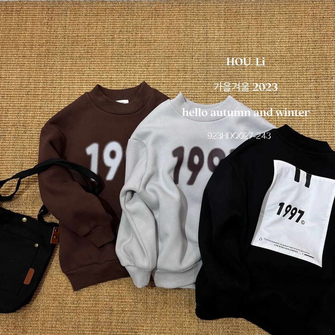 23027高端专享冬季圆领印花卫衣乌梅紫