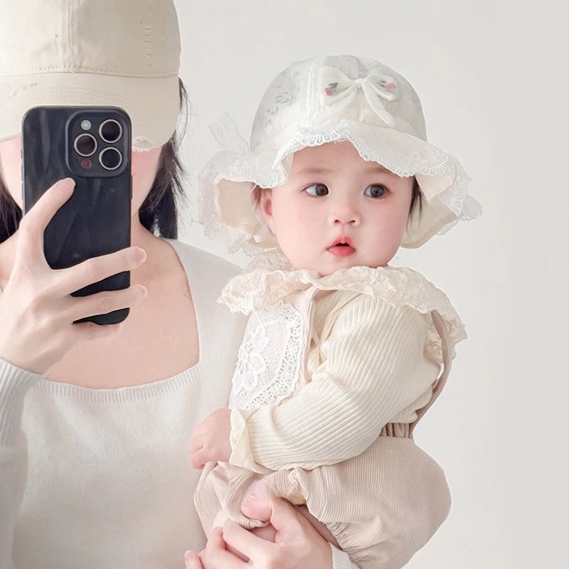 婴儿帽子春秋季渔夫帽可爱超萌夏季薄款太阳帽外出宝宝防晒遮阳帽