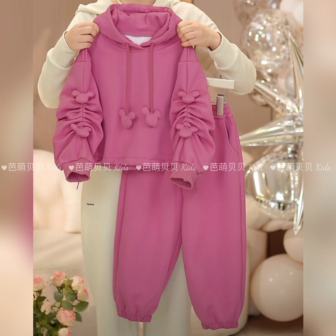 2025超火春装女童新款套装洋气小女孩运动卫衣儿童网红炸街两件套