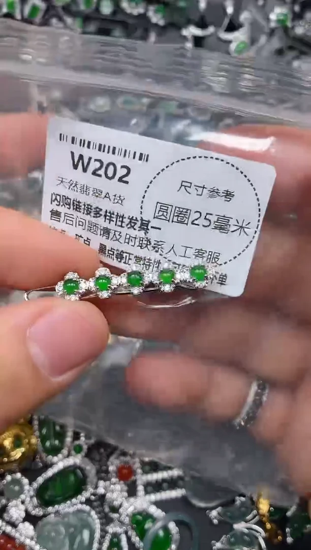 翡翠未镶嵌颈饰W202发夹
