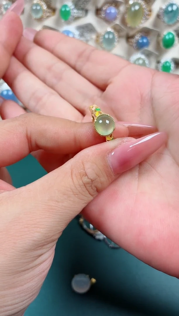 银S925镶嵌戒指翡翠.