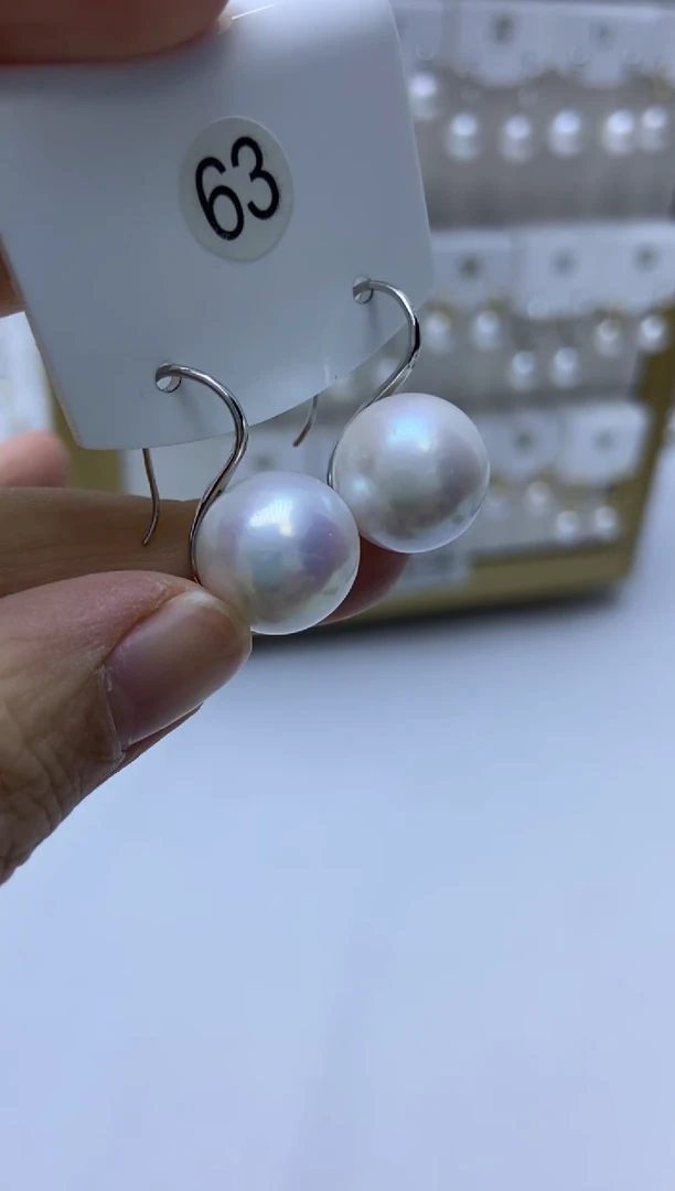 银S925镶嵌耳饰淡水珍珠63