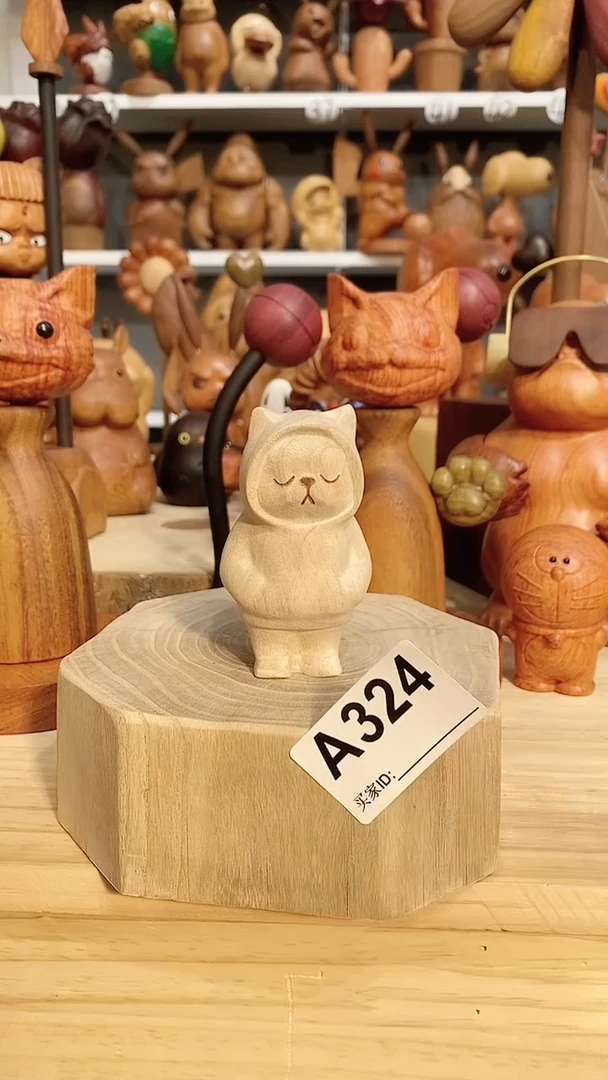 【闪购商品】木木雕摆件可爱卡通