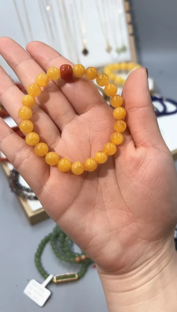 【闪购商品】蜜蜡手链未镶嵌鸡油黄蜜蜡单圈手串