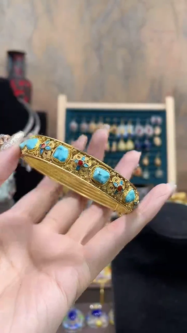 非遗手工花丝镶嵌镯子62-65