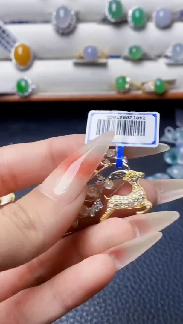 银S925镶嵌戒指翡翠0396