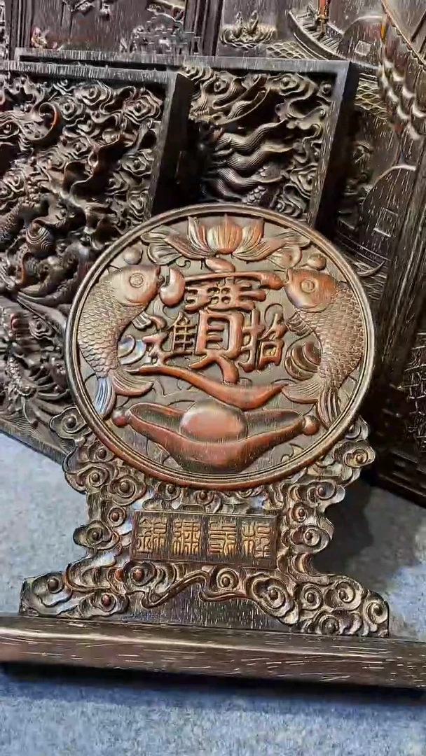 木紫檀木雕一物一拍