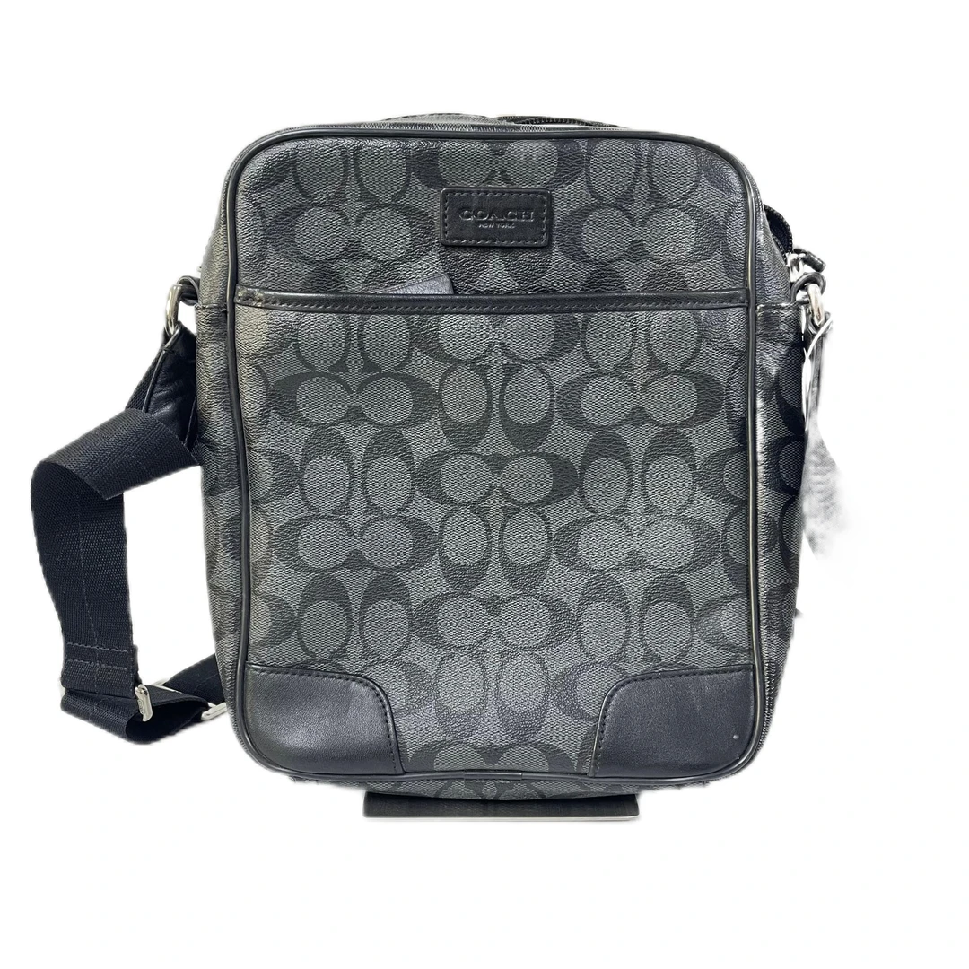 95新 COACH/蔻驰 黑色老花PVC单肩斜挎包 AF-10561-C