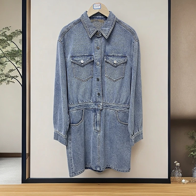 LR  气质收腰A版长袖牛仔连衣裙 LWL331Y081