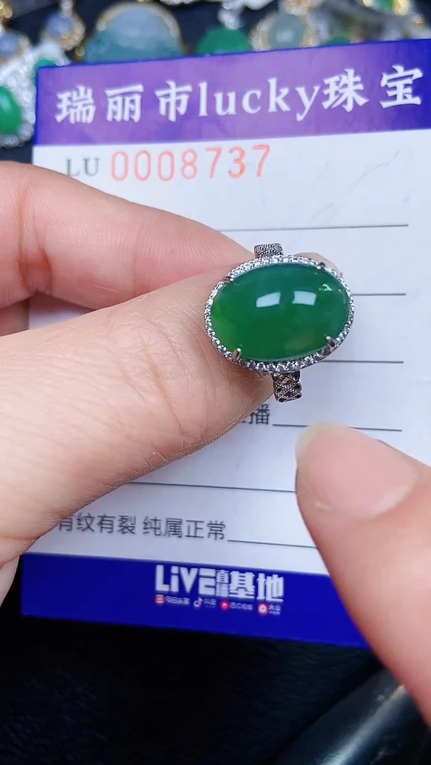 颈饰银S925镶嵌翡翠8737