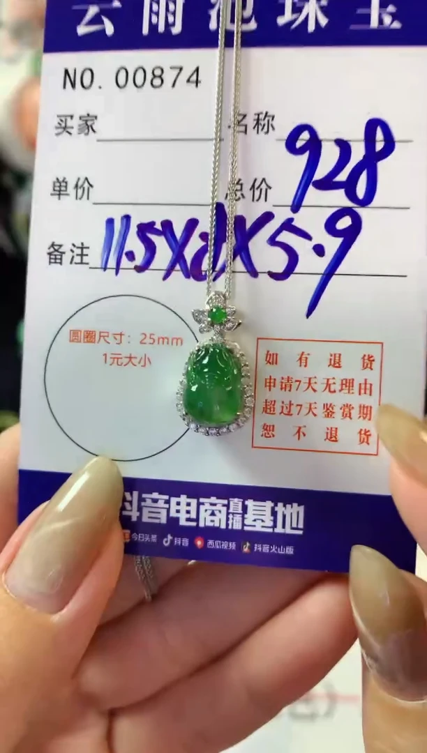 翡翠银S925镶嵌颈饰翡翠