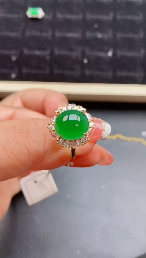 【闪购商品】翡翠戒指银S925镶嵌12121