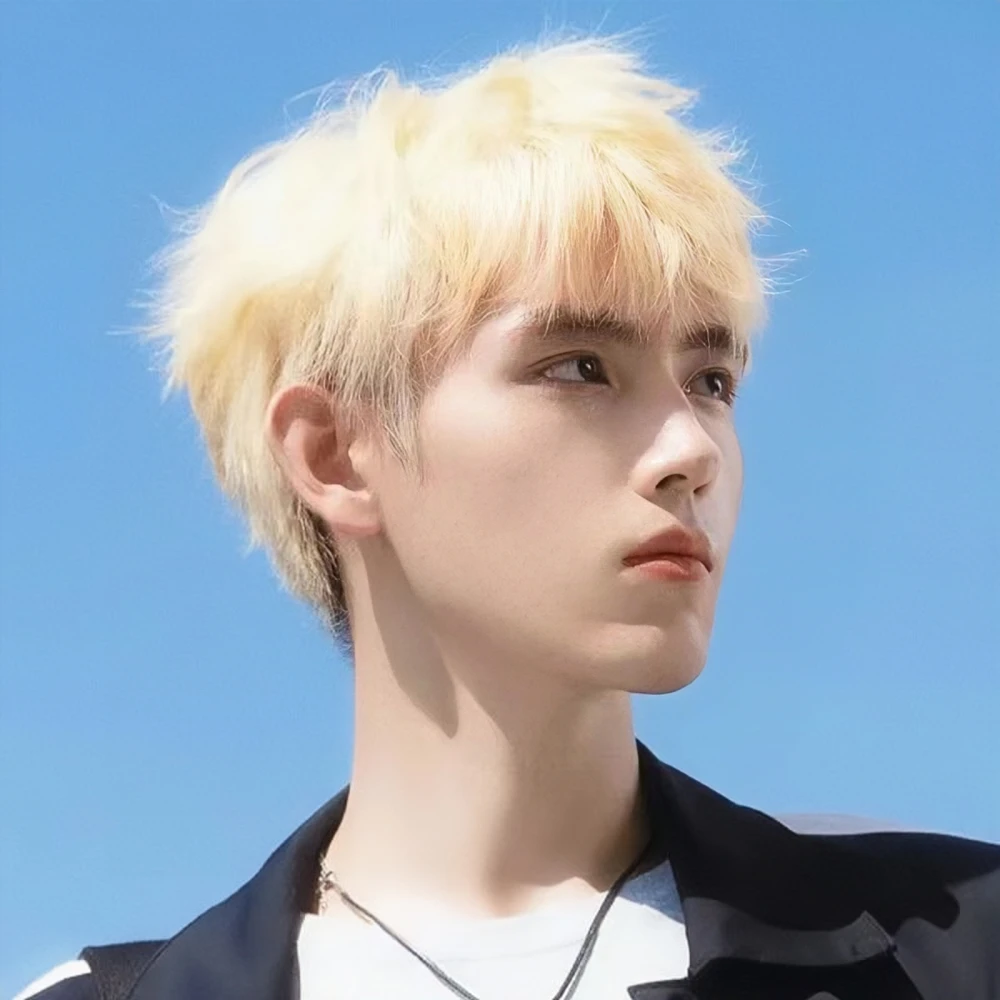 【网络帅哥同款】假发短发帅气白金色微分碎盖自然仿真人发全头套