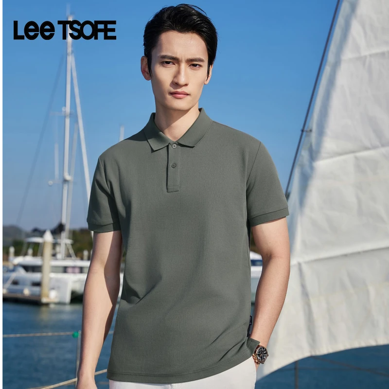 LEETSOFE【索罗娜】凉感POLO衫高端男士翻领纯色时尚百搭男士短袖