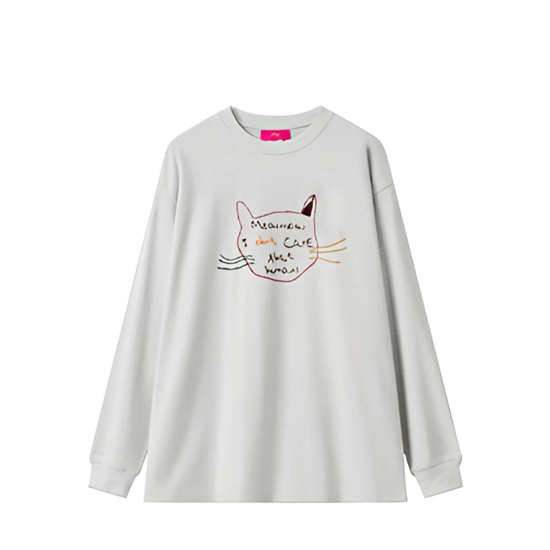 MICartsy 王紫珊to go系列新款手工钉珠刺绣趣味猫咪T恤SCP283