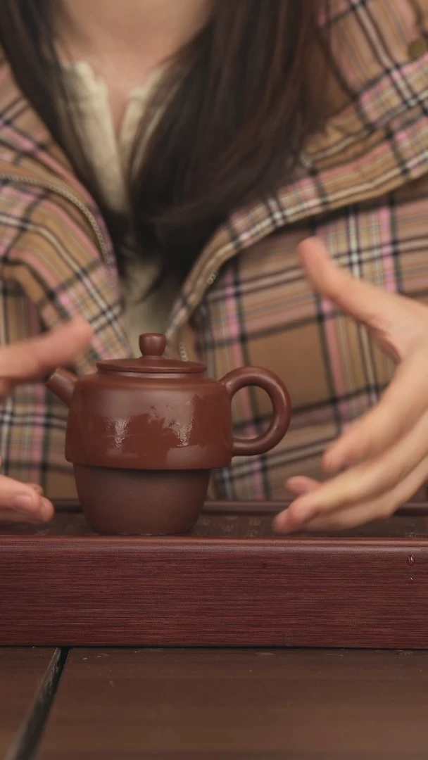 【闪购商品】紫砂茶壶吴勇军紫朱泥器象德中+杯子 dd