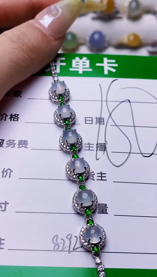 银S925镶嵌戒指翡翠友*8292