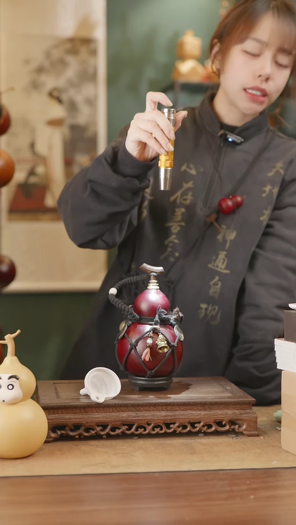 【闪购商品】43号精品天然大漆工艺防渗内胆酒葫芦~