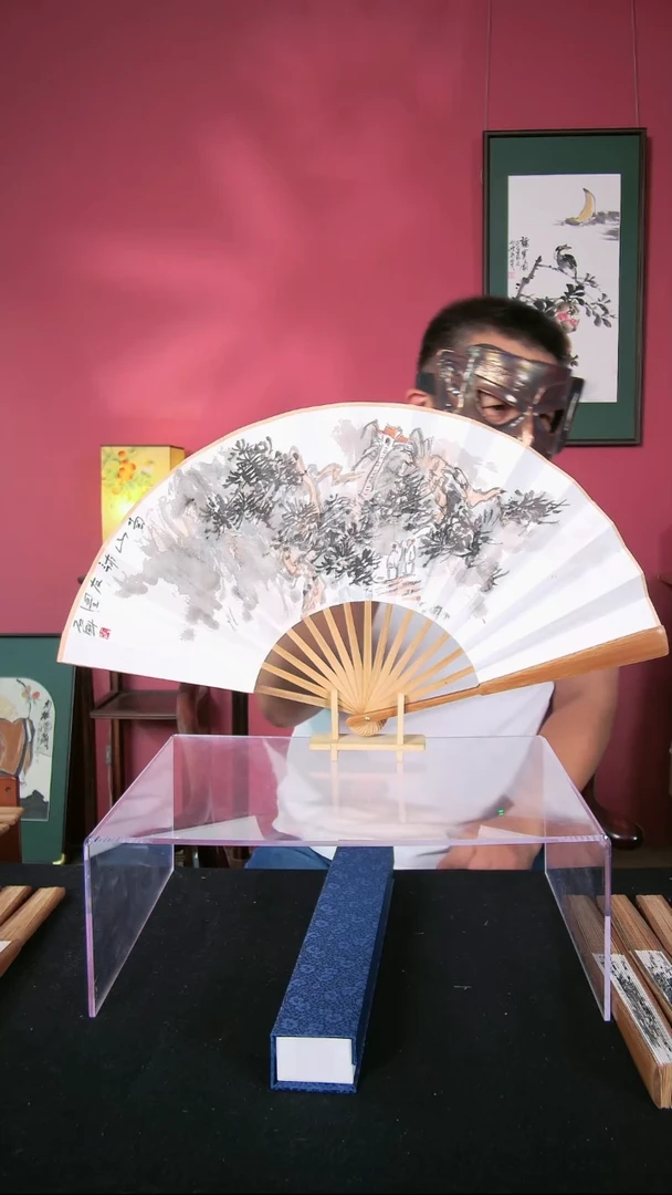 国画杜大江折扇作品