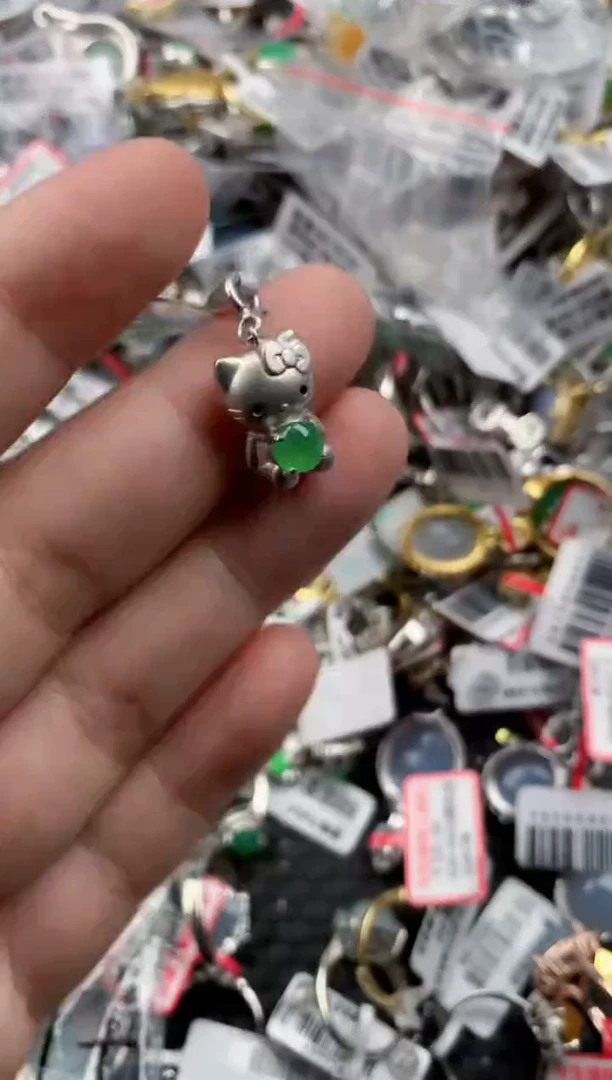 银S925镶嵌戒指翡翠222222   9